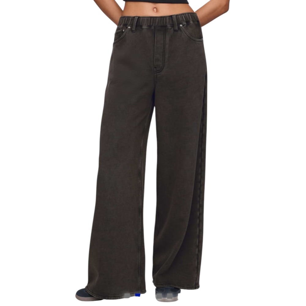 NWT Gap Heavyweight Baggy Sweatpant Jeans Moonless Night Black/Gray Women's XS